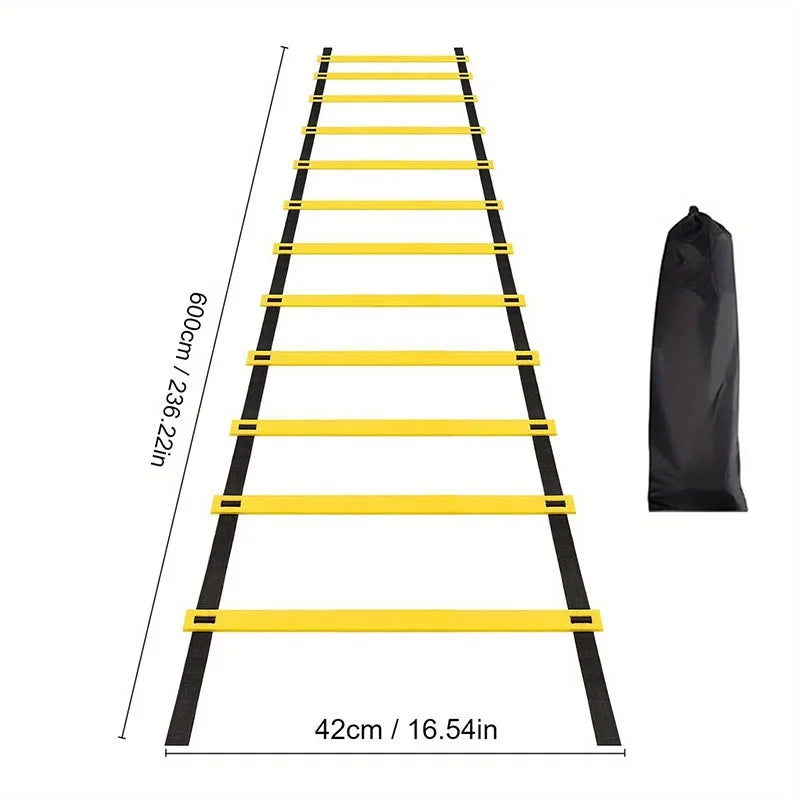 Professional Agile Ladder-Heavy duty Nylon Training Ladder with Anti slip Rod,Foldable,Easy to Carry,Suitable for Sport Training