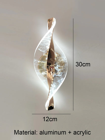 Acrylic LED Wall Light, Gold And Black, Wall Mounted, Bulbs Included