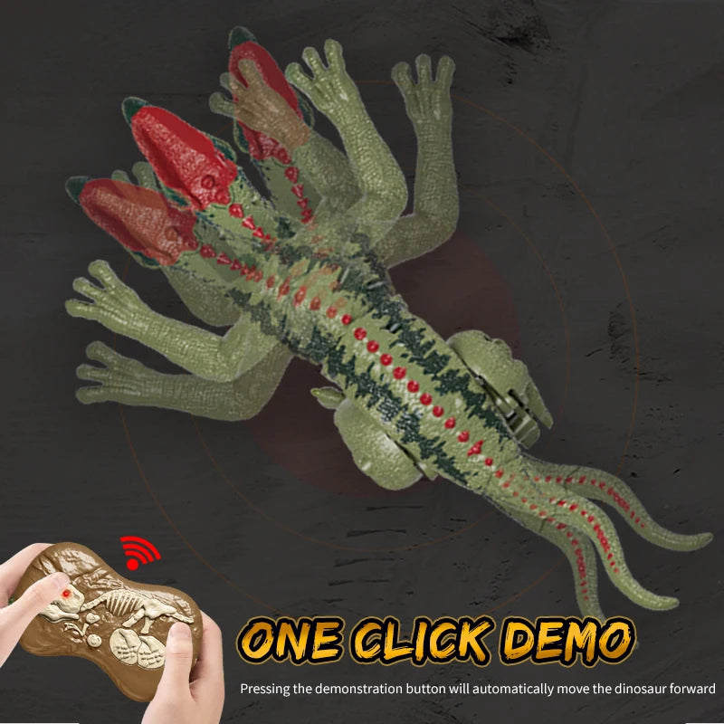 2.4GHz Remote Control Dinosaur Robot Walking And Roaring Mini Dinosaur Light And Sound Ideal Children's Birthday Christmas Gift