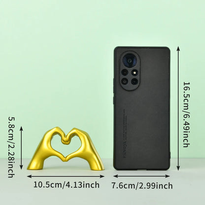 Gold-Tone Resin Love Hand Sculpture for Home Decor