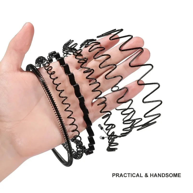 6PCS Unisex Metal Hairband, Toothed Comb Is Non - slip, Elastic and Smooth, Suitable for Outdoor Sports, Beauty Care, etc.