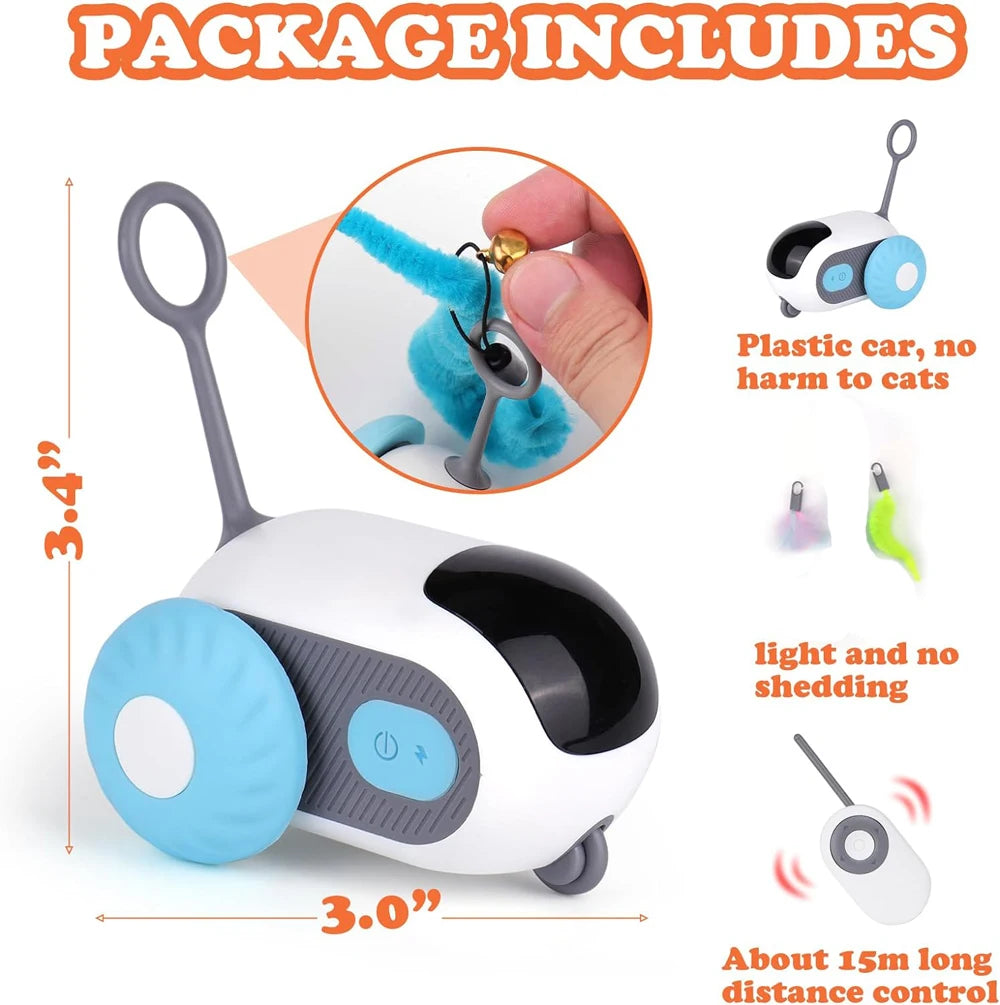 Smart Automatic Moving Toy Car for Cats & Dogs with Remote Control