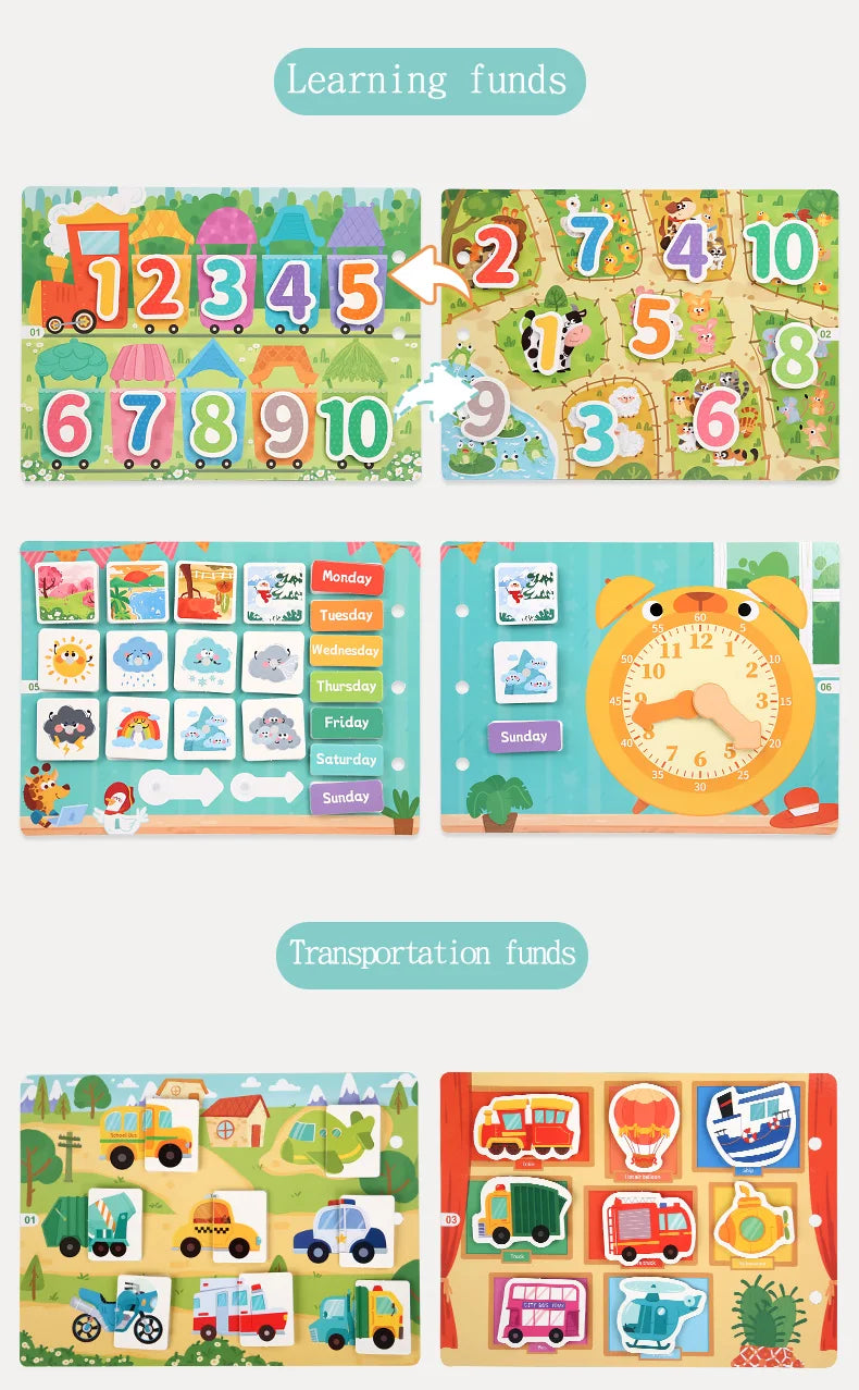 Montessori Baby Busy book My First Quiet Book Paste Early Learning Education Toy Children Toy Matching Game for Babies