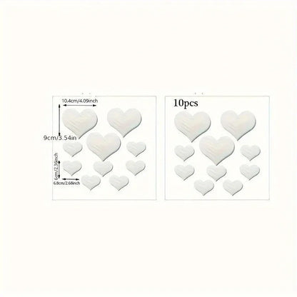 3D Love Hearts Mirror Wall Sticker Decal Removable Wall Art 1 Set