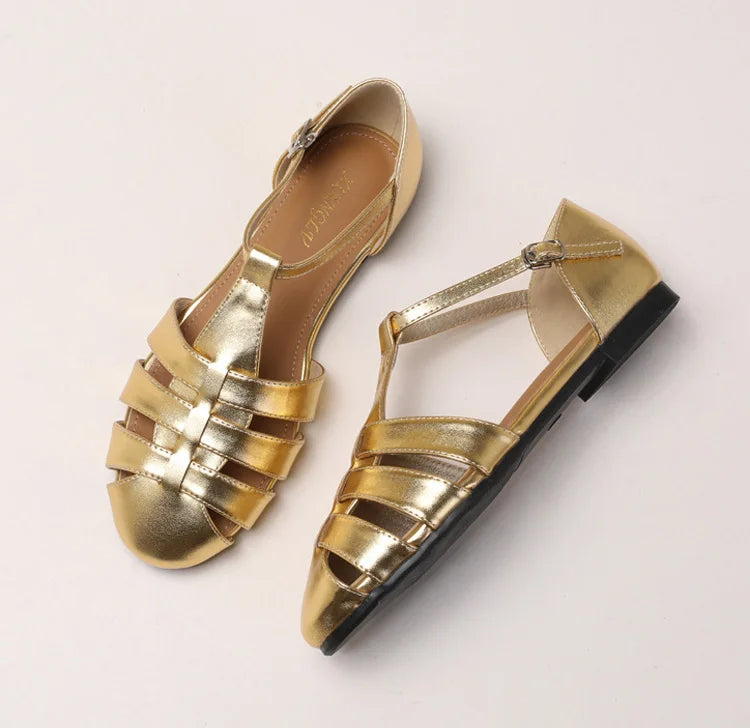 ZAROY Summer Cross Strap Flat Sandals Women Round Toe Ankle Buckle Hollow Casual Roman Sandalia Zapatos De Mujer сандали