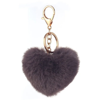Heart-Shaped Rainbow Plush Keychain, Bag Pendant And Car Keyring