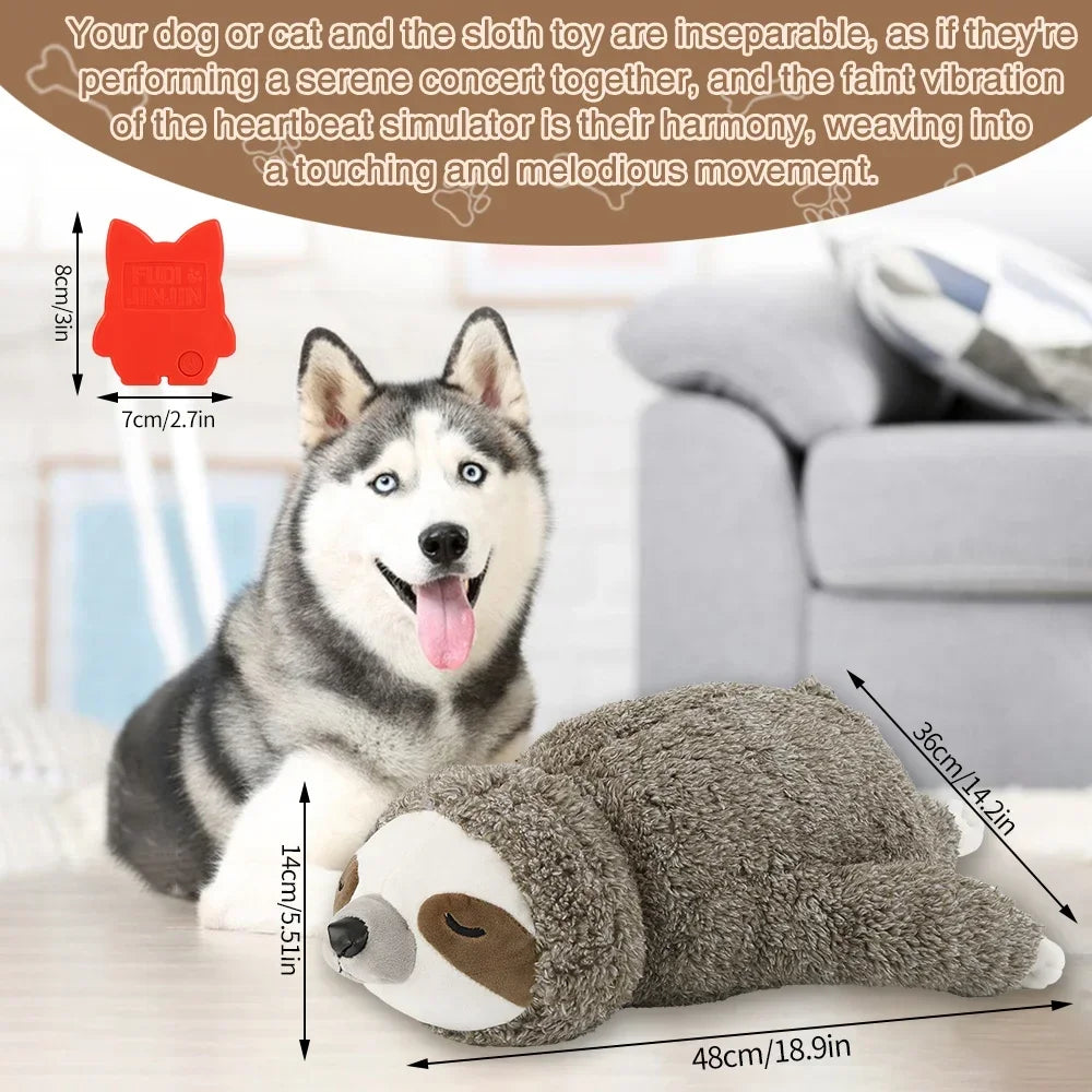 Dog Christmas Gift – Forest Sloth Puppy Heartbeat Toy for Stress Relief & Sleep