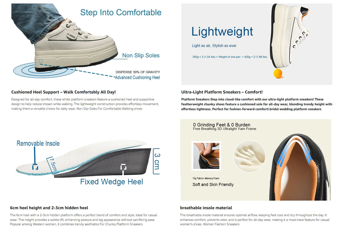 Fujin 9cm 3 inch comfortable platform sneakers for women Genuine Leather Women Vulcanized Shoes Platform High Heels Casual Shoes