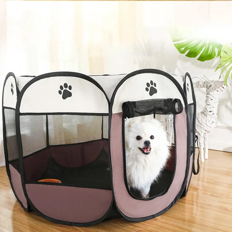 Folding Pet Tent Dog House Camping Accessories Pet Cage Octagonal Cage Fence Outdoor Playpen Puppy Shelter
