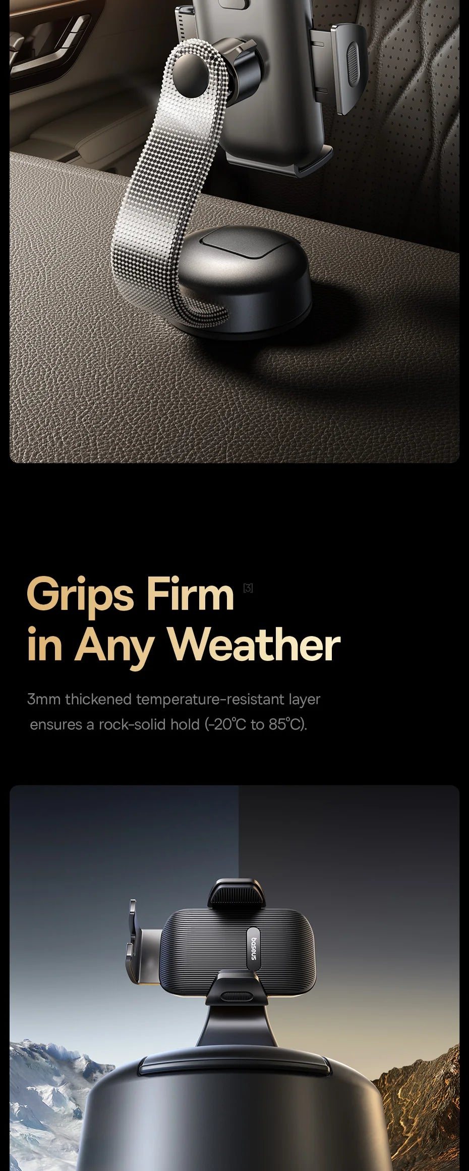 Baseus Car Phone Holder Sucker for Dashboard Windshield Mobile Car Cell Phone Holder Clamp For iPhone Pro Xiaomi Huawei Samsung