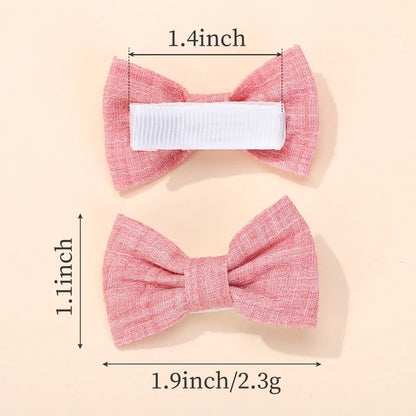 10-Piece Bow Barrette Set Handmade Fabric Geometric Pattern