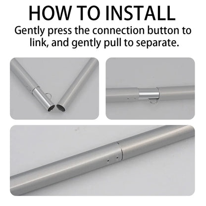 Car Side Awning With Suction Cup Anchors Black Waterproof UV Tent Shade