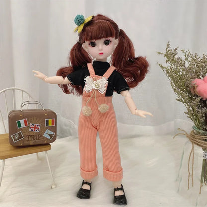 30cm Ball-Jointed Doll 12 Movable Joints 1-6 Scale With Dress Shoes Brown Eyes