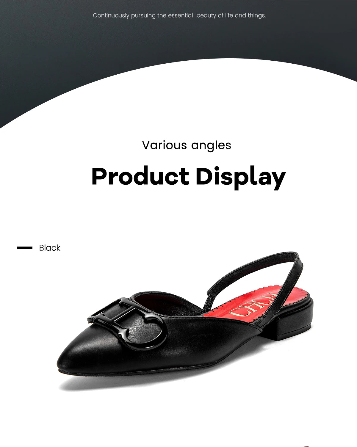 CHCH Women's Sandals 2024 New Black Pointed Flat bottomed loafers Simple Black Business Women's Shoes