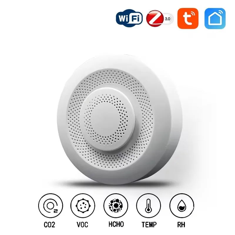 Smart Tuya Zigbee WIFI Airbox CO2 Formaldehyde VOC Detector Temperature Humidity Sensor App Control Smart Home Scene Linkage