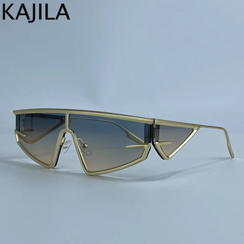 Y2K Punk Shield Sunglasses Square Frame UV400 Protection