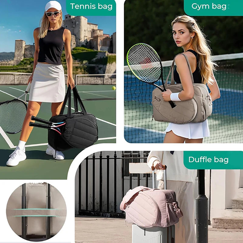 Gym Bag for WomenTennis Rackets Bag Outdoor Travel Sports Training Shoulder Bags Badminton Paddle Handbag Weekender Duffel Tote