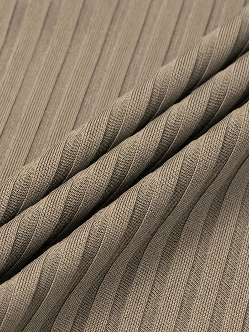 Autumn Men's Collarless Breasted Henry Shirt Top Fitness High Stretch Base Shirt Solid Color Plus Size Casual Long Sleeve