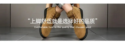 Men's Chelsea Boots Lace-Up Suede Black Ankle Boots