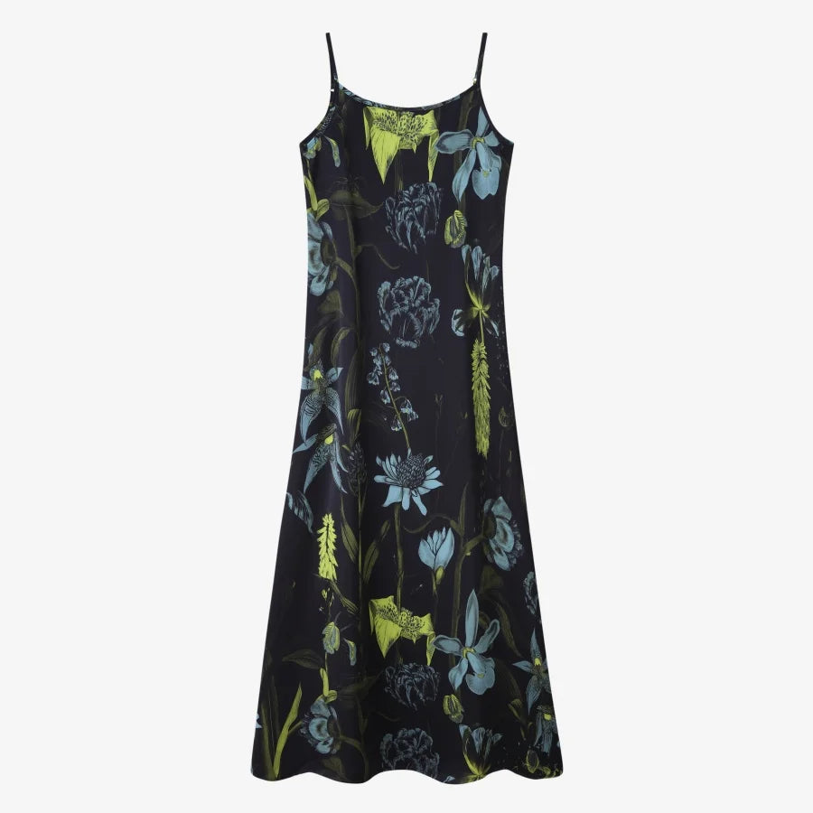 AS AW25 elegance slip satin dress + knitting cross top +mockneck woman clothing set adjustable maxi floor length