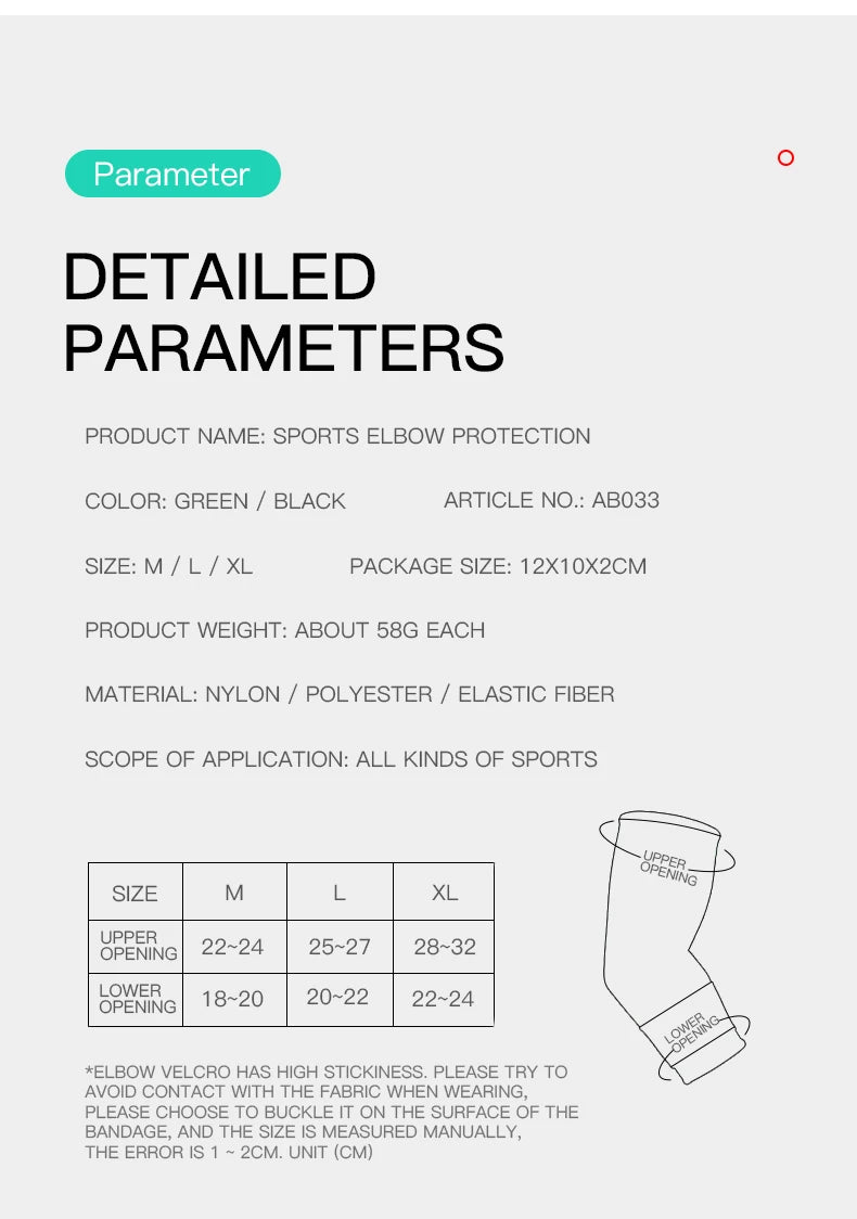 1 PC Elbow Support Elastic Gym Fitness Nylon Protective Pad Absorb Sweat Sports Safety Basketball Game Arm Sleeve Elbow Brace