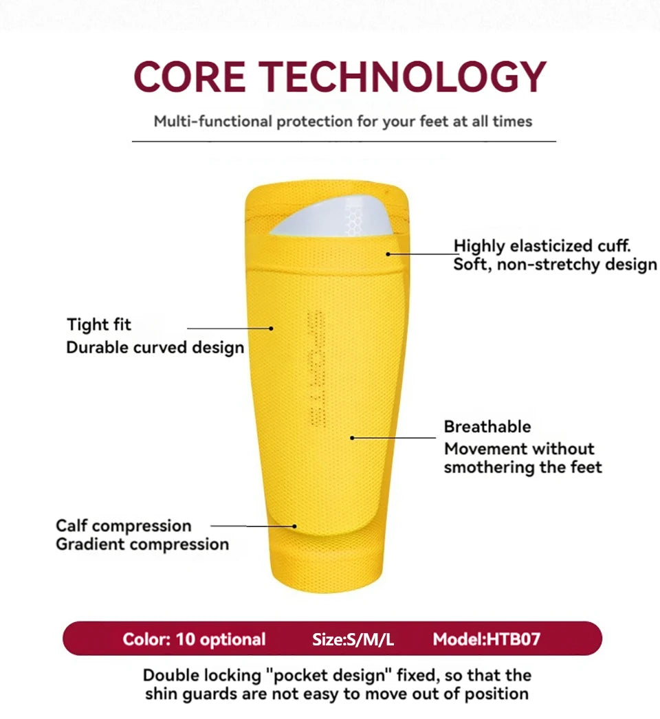 Loogdeel Sport Soccer Football Shin Guard Socks Pads EVA Cushion Protection Reduce Shocks and Injuries for Kid Youth Boys Girls