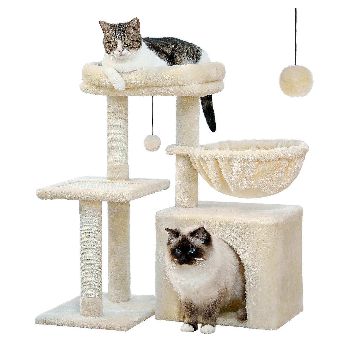 Indoor Cat Tree & Tower with Scratching Posts and Hammock – 2 Styles