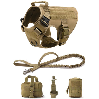Tactical Military Nylon Dog Harness And Leash Set For All Breeds