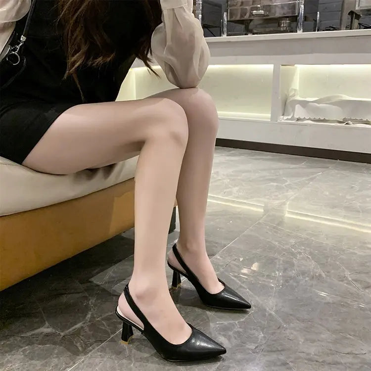 2025 Summer new pointed high heels Women's sandals Casual Shallow mouth shoe Fashion elegant ladies shoes Zapatillas Mujer ﻿