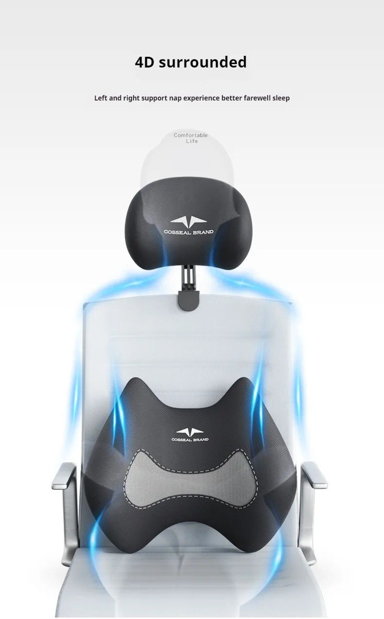 New Office Chair Adjustable Headrest Ergonomically Designed Retractable bracket Pillow Waist Protection Cushion Comfortable Rest