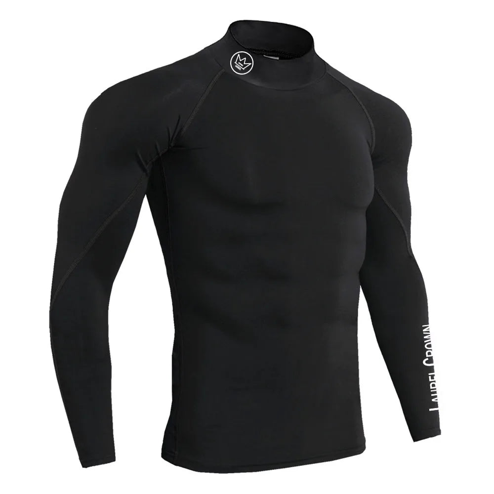 Fitness T-shirt Men Long Sleeve Training Shirts Running Compression Skinny Tops Muscle Workout Clothing