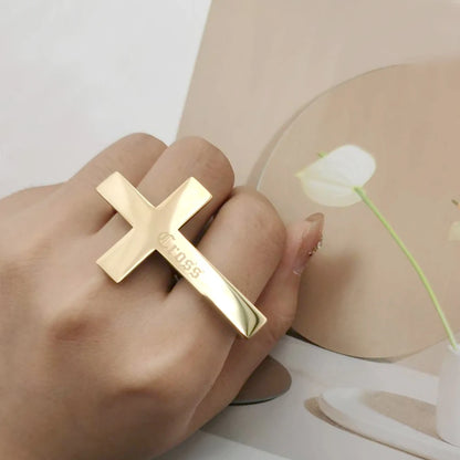 Custom Engraved Silver Two-Finger Ring – Stainless Steel Gift for Boyfriend