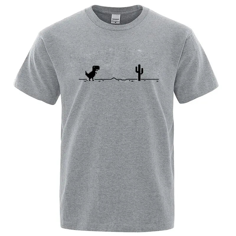 Men's T-shirts Printed Dinosaur Cactus Funny Tops Summer Cotton T-shirt for Men Casual O-Neck Tee Shirts Streetwear Basic Top