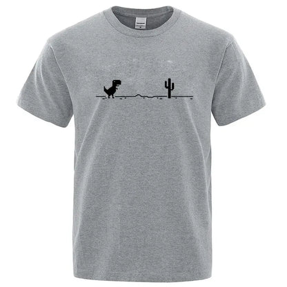 Men's Printed Dinosaur Cactus T-Shirt Cotton Polyester O-Neck