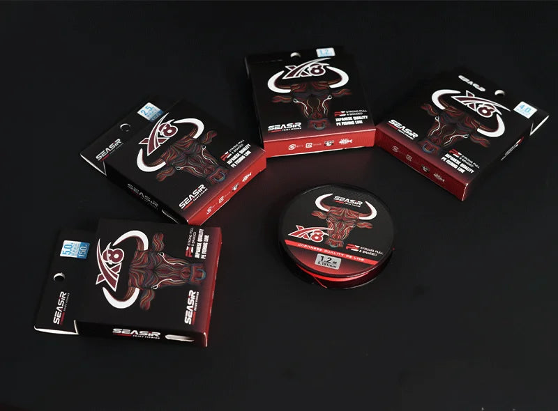 Seasir RedBull 8 Braided Pe Fishing Line 150M 0.8-5.0 12-50LB Japan Quality Multifilament High Stength Strands Main Line