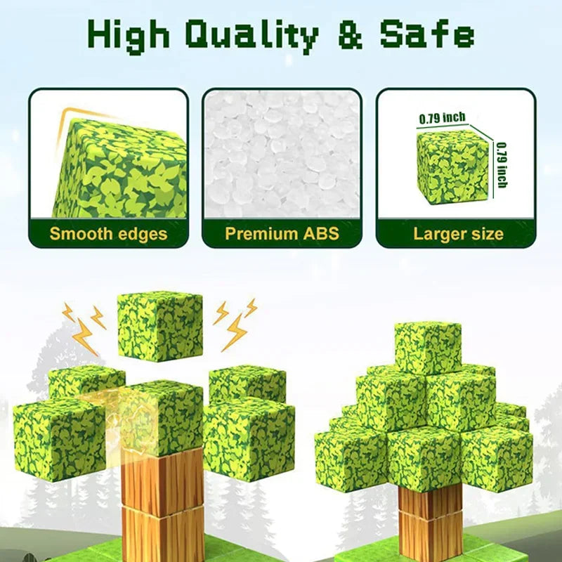 Random Magnetic Building Blocks Mine World Building Toys Boy Girl DIY STEM Montessori Sensory Cubes Toddlers Education Gift