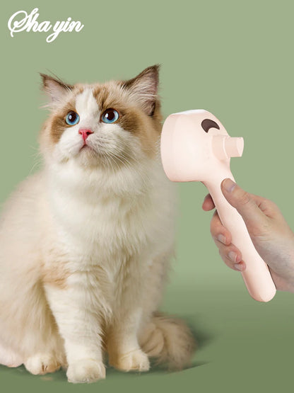 Pet Steam Spray Brush For Dog Grooming And Hair Removal Plastic