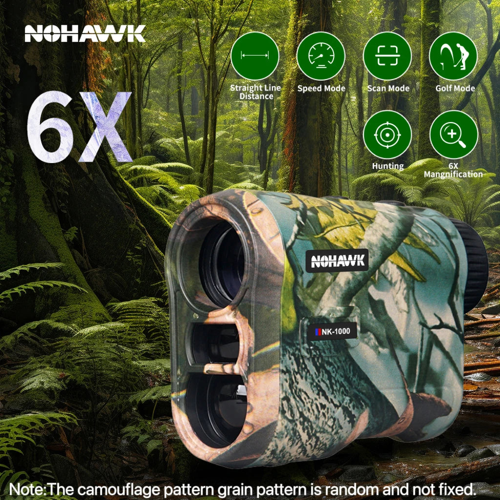 Nohawk Golf Laser Rangefinder 600M 1000M Multifunctional Telescope with Flag-Lock Slope  Distance Meter for Hunting Monocular