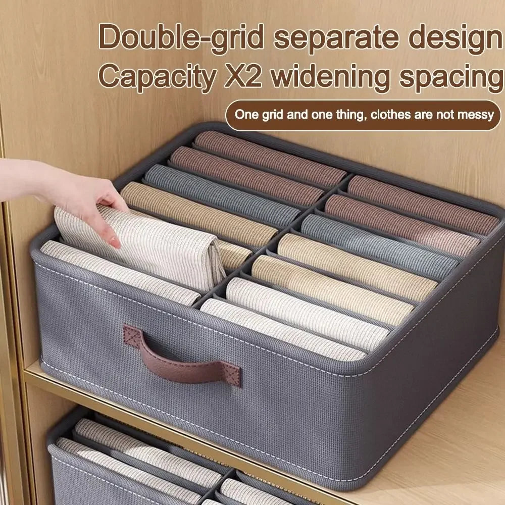Wardrobe Clothes Storage Organizer Sweater T-Shirt Storage Box Thickened Pants Storage Box With PP Board Cabinet Foldable Drawer