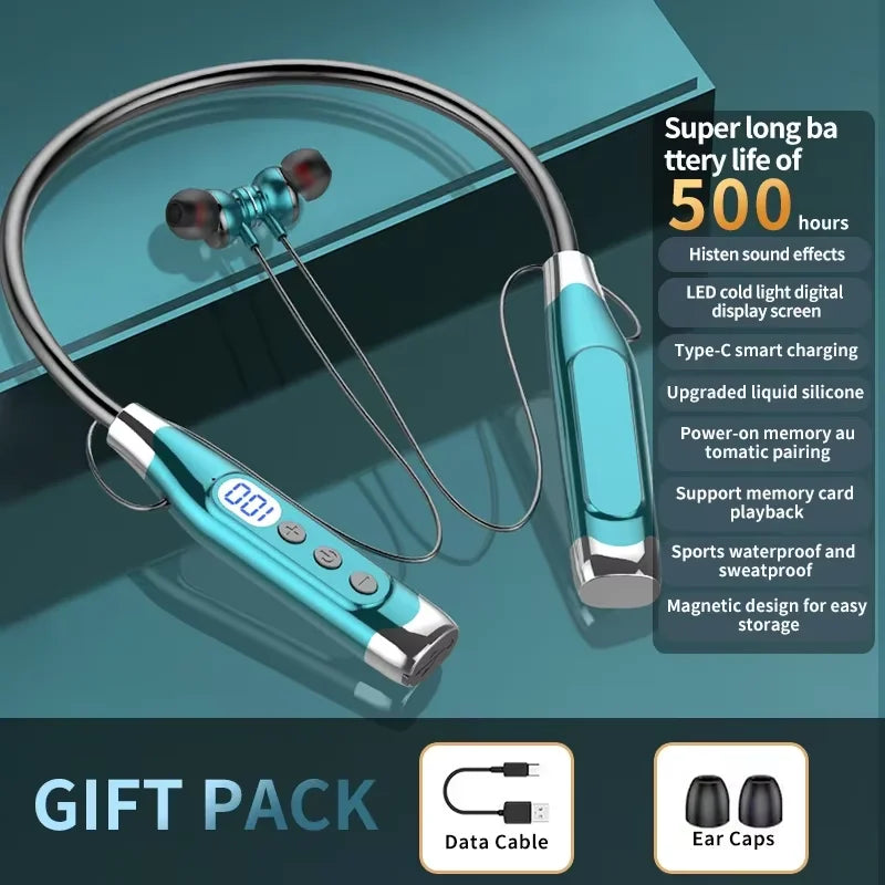 New Bluetooth Earphones Wireless Headphones Magnetic Sport Neckband Neck-hanging TWS Earbuds Wireless Blutooth Headset with Mic