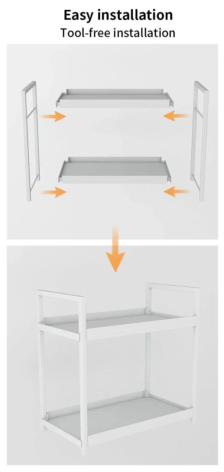 Dressing table, cosmetics organization rack, double-layer skin care stand, home and office countertop, bathroom rack