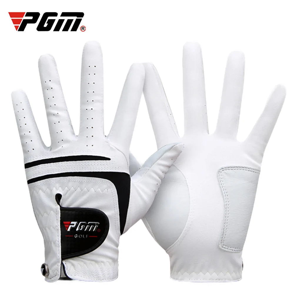 PGM Men Golf  Gloves White Breathable Kid-lambskin Genuine Leather Sport Hand Glove Wear Single Left Right Handed Batting ST022