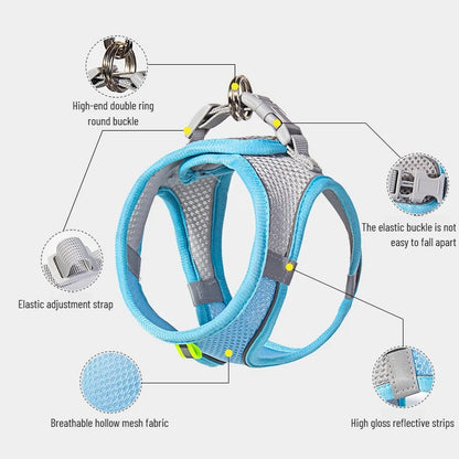 Cat Harness Vest Leash Set Adjustable Reflective Soft