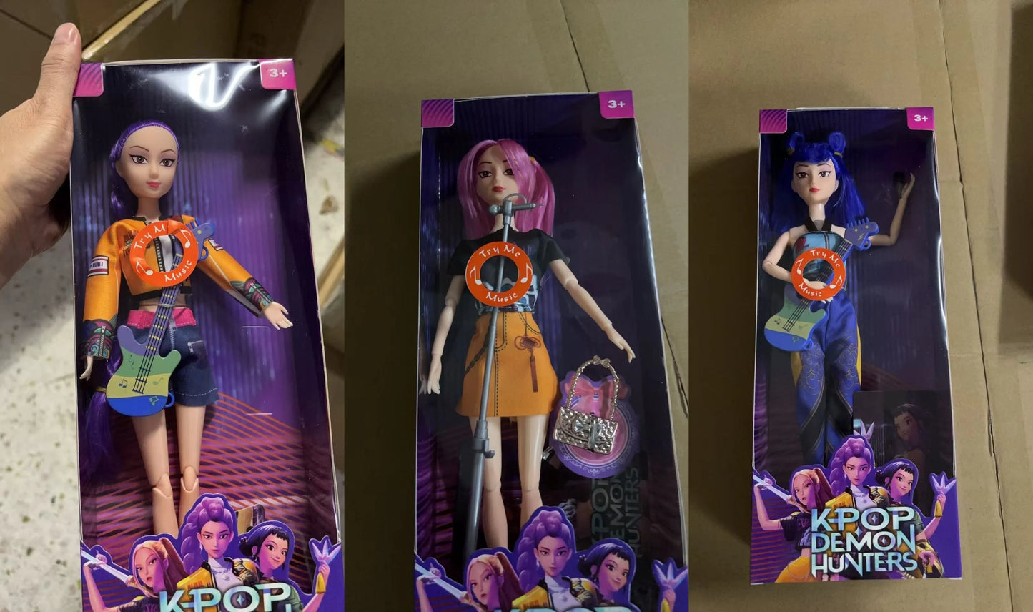 DIY Kpop Action Figures for Girls - Demon Hunters Rumi Mira Zoey Plastic Dolls, Beautiful Collectible Toy, Ideal Kids Play Gift