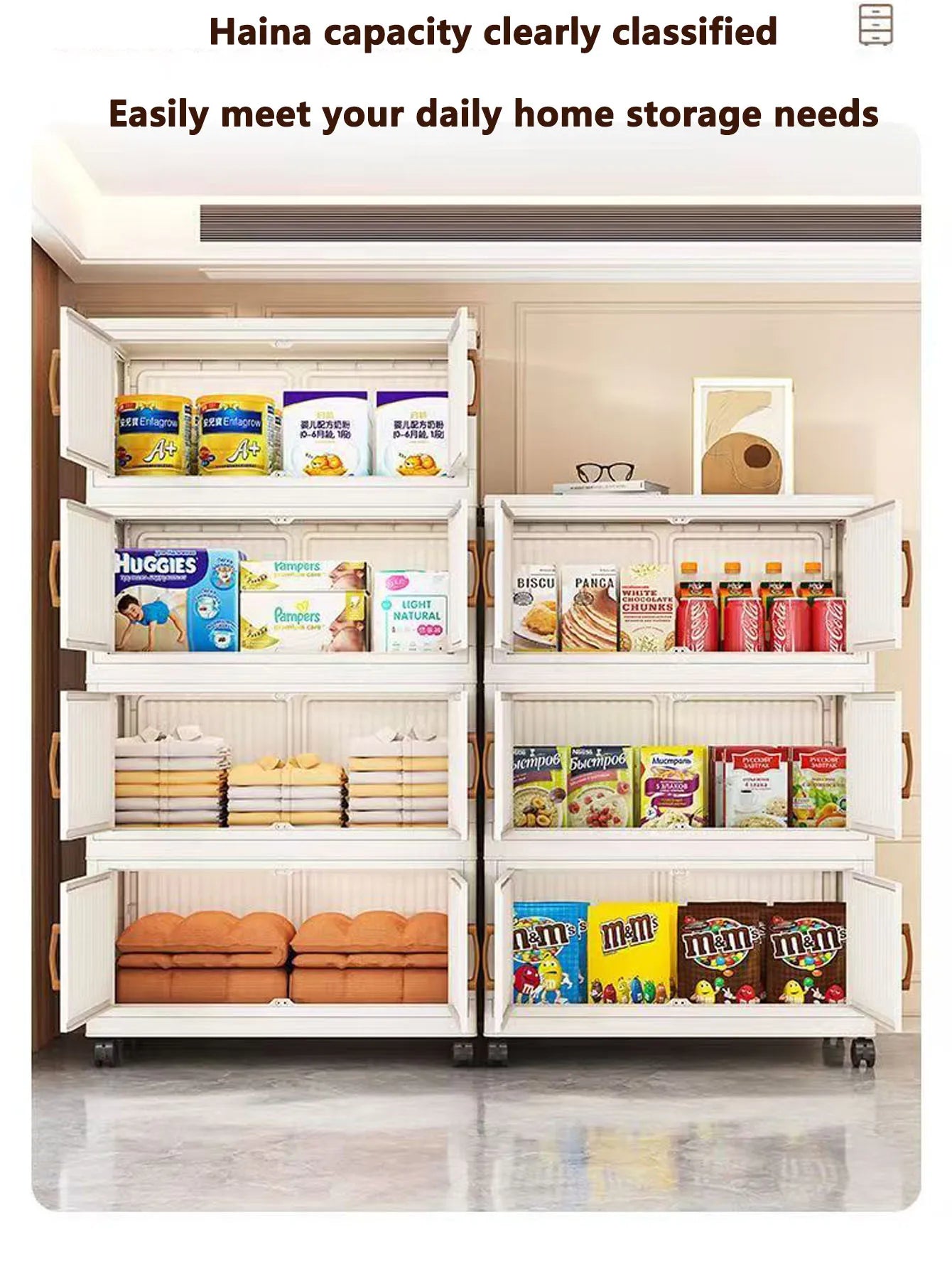 Storage Box, Household Foldable Cabinet, Storage Cabinet for Clothes, Toys, Snacks, Extra-Large Capacity Storage Cabinet, Organizing Box