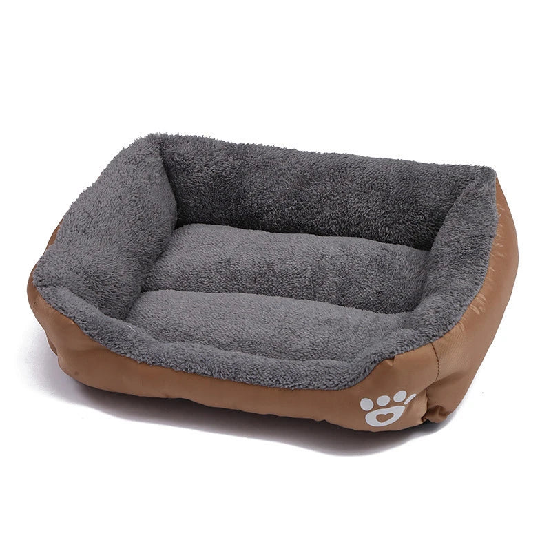 Large Square Dog Bed – Plush Cat Nest and Dog Sofa, All-Season Waterproof Mattress