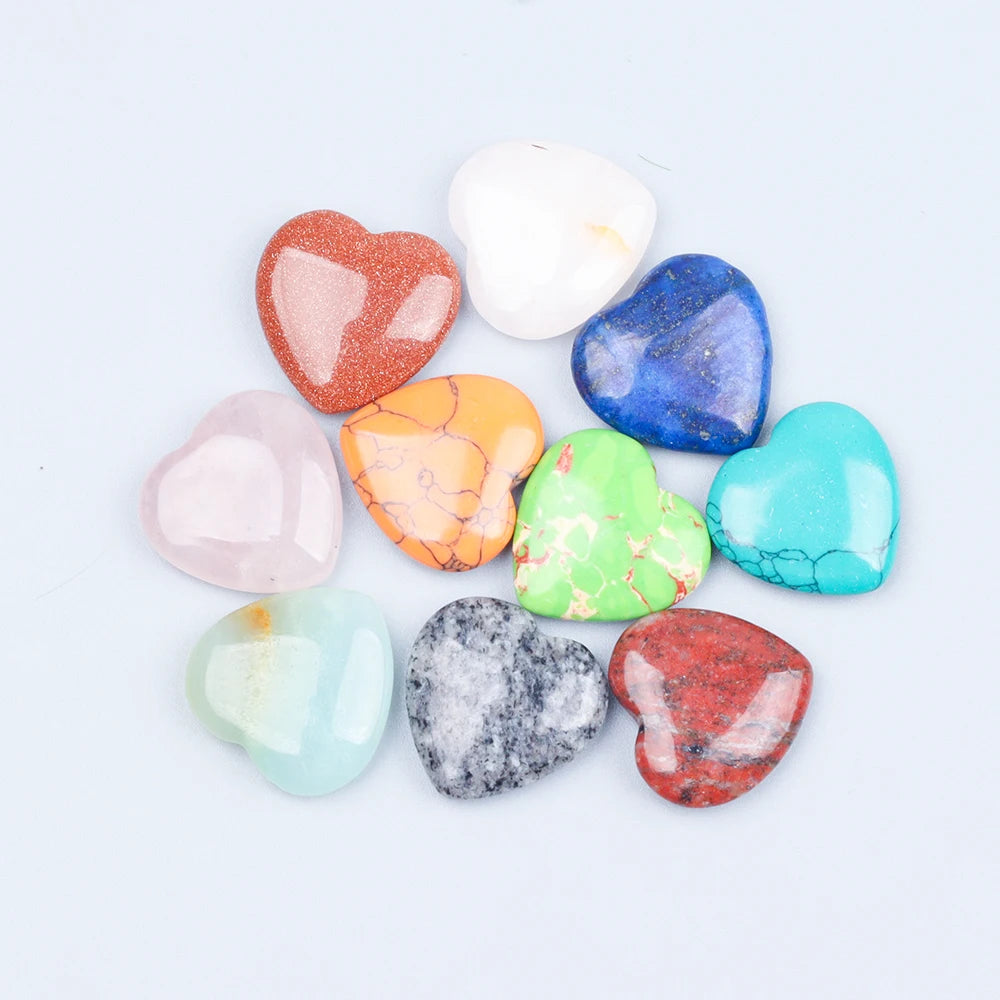 Heart Shape Amethyst Stone Crystals, 20mm, 10 20 30 Pcs Garden Decor