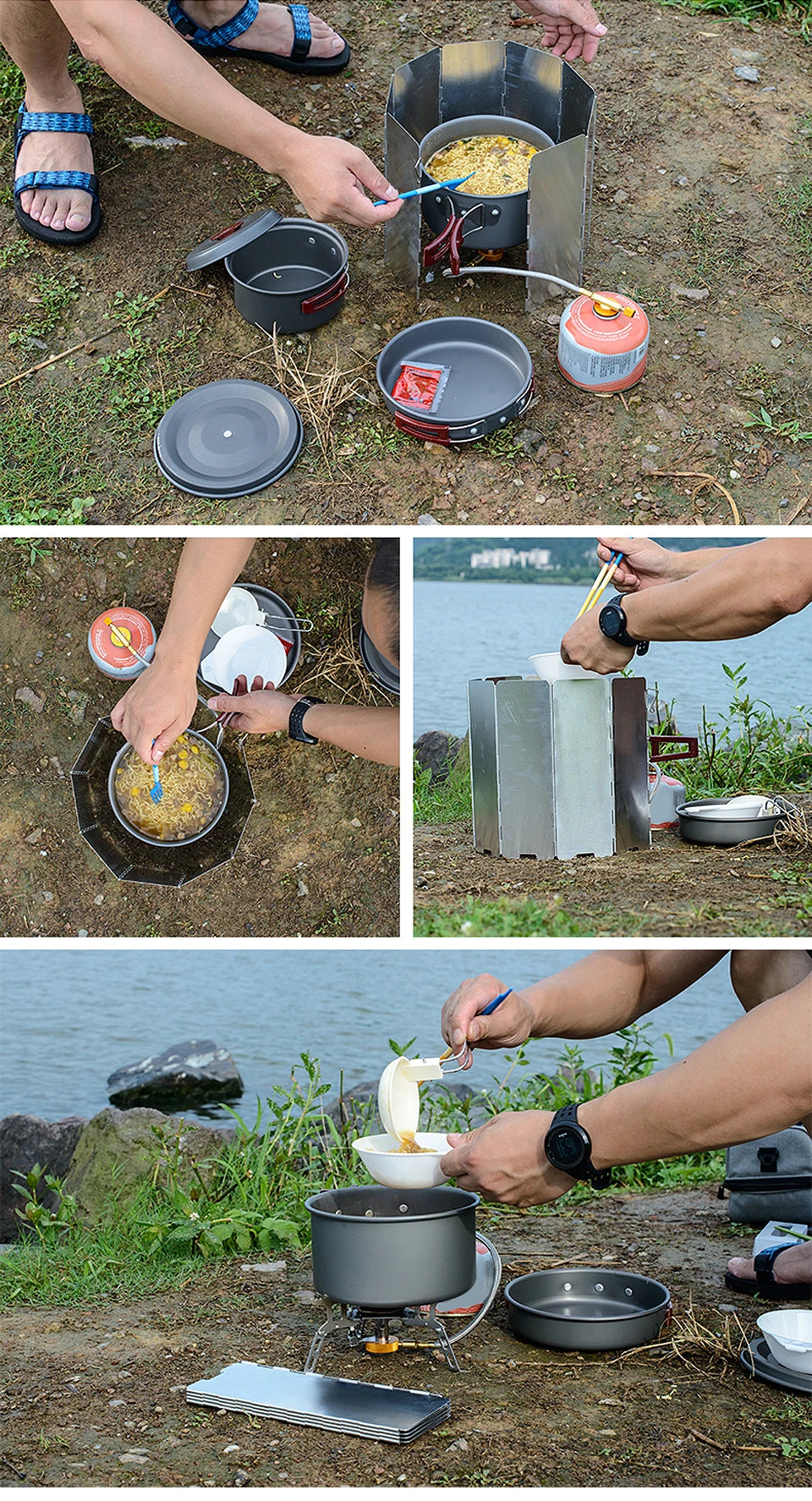 Ultralight Outdoor 10 Plates Foldable Wind Shield Camping Stoves Windshield Foldable Gas Cookers Wind Deflectors Stove