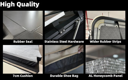 Aluminum Four-Person Rooftop Tent, Hard Shell, Closed Size 212x131x19 cm