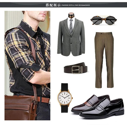 Men's Leather Oxford Brogue Dress Shoes Formal Office